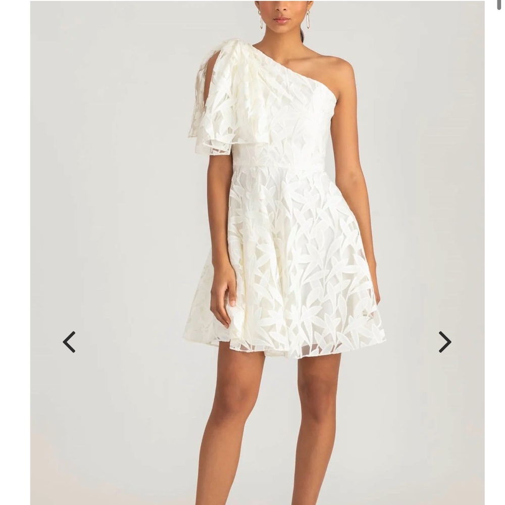 NWT One Shoulder Ivory Embroidered Cocktail Dress